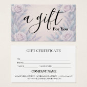 Simple & Modern Business Gift Certificate (Devant & derrière)