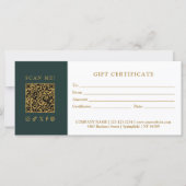 Simple Modern Business QR Code Gift Certificate (Voorkant)