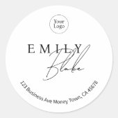 Simple Modern Business Sticker With Logo (Voorkant)