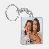 Simple Modern Calligraphy Besties 2-Photo Sleutelhanger (Voorkant Links)