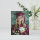 Simple Modern Calligraphy Graduation Invitation  (Debout devant)