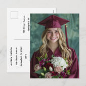 Simple Modern Calligraphy Graduation Invitation  (Devant / Derrière)