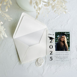 Simple Modern Calligraphy Photo Afstuderen Acryl Uitnodigingen