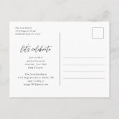 Simple Modern Calligraphy Photo Afstuderen Briefkaart (Achterkant)