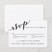 Simple Modern Calligraphy Wedding RSVP Card Kaartje (Voorkant / Achterkant)