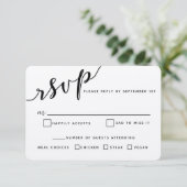 Simple Modern Calligraphy Wedding RSVP Card Kaartje (Staand voorkant)