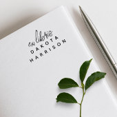 Simple Modern Custom Name Script Ex Libris Rubberstempel