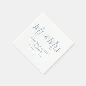 Simple Modern Dusty Blue Script Mr en Mrs Wedding Servet (Hoek)