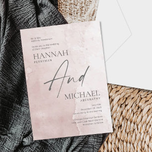 Simple Modern Dusty Rose Watercolor Invitation