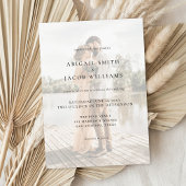 Simple Modern Elegant Photo Wedding Kaart