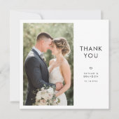 Simple Modern Elegant Rustic Wedding Photo Square  Bedankkaart (Voorkant)