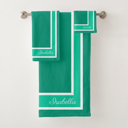 Simple Modern Emerald Bad Handdoek (Insitu)