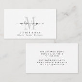 Simple Modern Esthetician Script Monogram Visitekaartje (Voorkant / Achterkant)