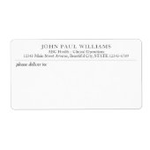 Simple Modern Étiquette d'expédition Nom de l'entr (Devant)