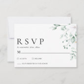 Simple Modern Eucalyptus Greenery Wedding RSVP (Devant)