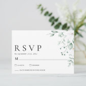 Simple Modern Eucalyptus Greenery Wedding RSVP (Debout devant)