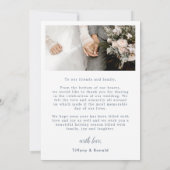 Simple Modern Framed Photo Wedding  Bedankkaart (Achterkant)