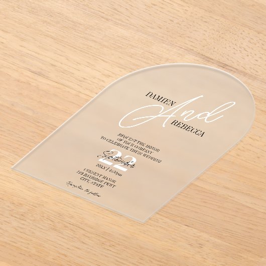 Simple Modern Frost Acrylic Wedding Invitation (Poser)