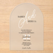 Simple Modern Frost Acrylic Wedding Invitation (Recto)