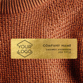 Simple Modern Gold Logo Employee Plastic Naamplaatje