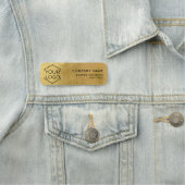 Simple Modern Gold Logo Employee Plastic Naamplaatje (In situ)