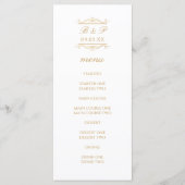 Simple Modern Gold Monogram Wedding Menu Card (Devant)