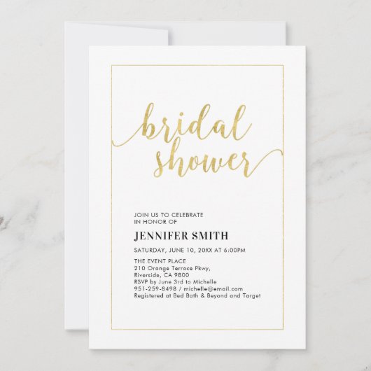 Simple Modern Gold Tropical Wedding Vrijgezellenfe Kaart (Voorkant)