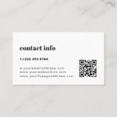 Simple Modern Gold & White Background Visitekaartje (Achterkant)