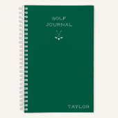 Simple Modern Golf Journal Nom Personnalisé Vert (Recto)