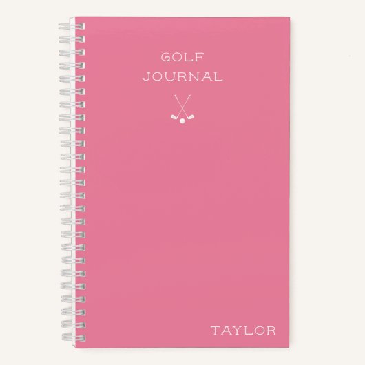 Simple Modern Golf Journal Personalized Name Pink (Recto)