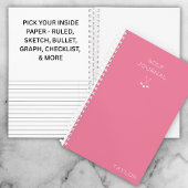 Simple Modern Golf Journal Personalized Name Pink Notitieboek
