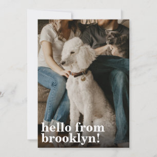 Simple Modern Hallo New Home Address Photo Moving Aankondiging