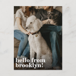 Simple Modern Hallo New Home Address Photo Moving Aankondigingskaart