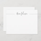 Simple Modern Hand Lettered White Flat Note Card Notitiekaartje (Voorkant / Achterkant)