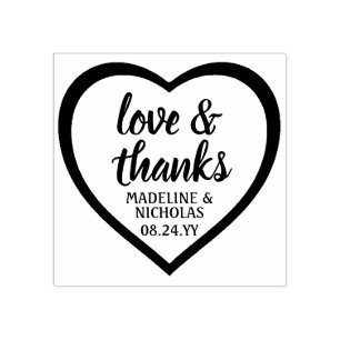 Simple Modern Hart Liefde & Dank Trouwdag Rubberstempel