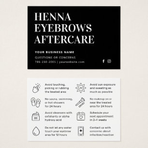 Simple Modern Henna Brows Aftercare Kaart Advice