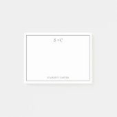 Simple Modern Initials Border Stationery Post-it® Notes (Voorkant)
