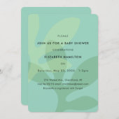Simple Modern Leaf Design Baby Shower Invitation (Devant / Derrière)