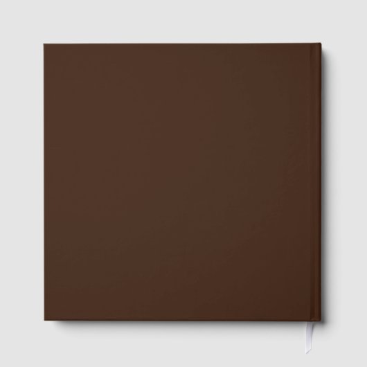 Simple Modern Leaves Dark Brown Wedding Gold (Verso)