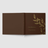 Simple Modern Leaves Dark Brown Wedding Gold (Complet)