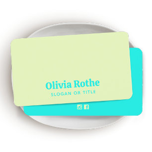 Simple Modern Lime Green Turquoise-Visitekaartje Visitekaartje