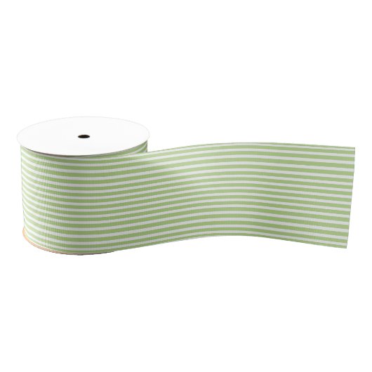 Simple Modern Lime Green White Striped Minimalist  Grosgrain Lint (Spoel)