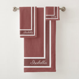 Simple Modern Marsala Bad Handdoek