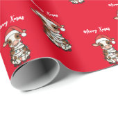 Simple modern merry Christmas calf Cow OX pattern Cadeaupapier (Rol Hoek)
