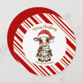 Simple modern merry christmas calf Cow OX pattern Save The Date (Voorkant / Achterkant)