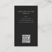 Simple Modern Minimalist Black Monogram Small Visitekaartje (Achterkant)