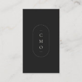Simple Modern Minimalist Black Monogram Small Visitekaartje (Voorkant)