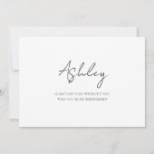 Simple Modern Minimalist Bridesmaid-voorstel Kaart (Achterkant)