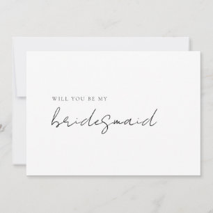 Simple Modern Minimalist Bridesmaid-voorstel Kaart