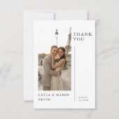 Simple Modern Minimalist Destination Wedding Photo Bedankkaart (Voorkant)